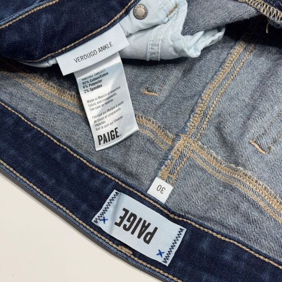 Paige Anthropologie Verdugo Ankle Jeans Dark Wash Mid Rise Women’s Size 30 (J2) - Picture 5 of 9